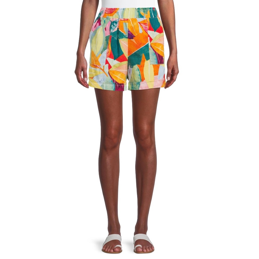 (Sold) NWT linen blend tropical shorts sz L